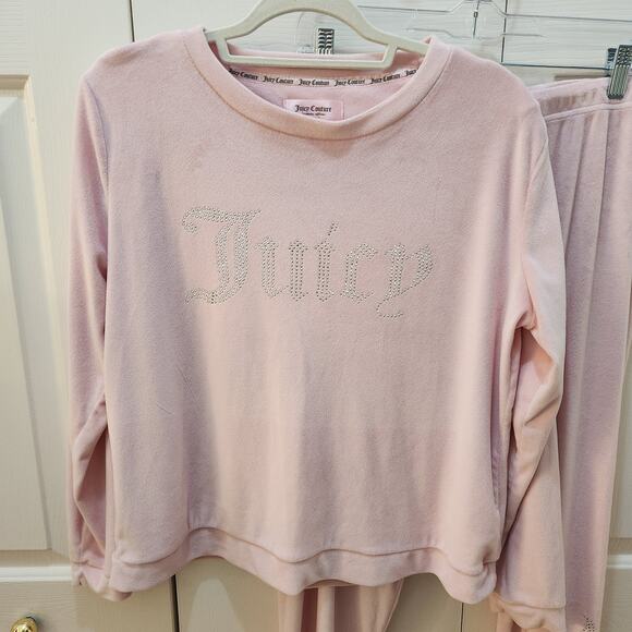 Juicy Couture Sleepwear size L , Pink with Silver Rhinestone Lettering - Picture 2 of 11